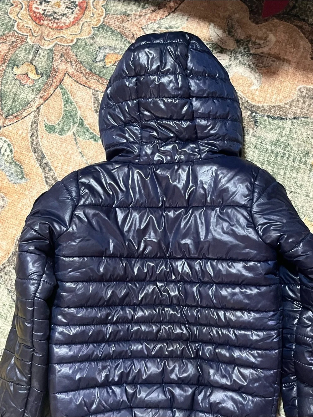Nike Kids Navy Quilted Puffer Jacket with Hood. Size 4T